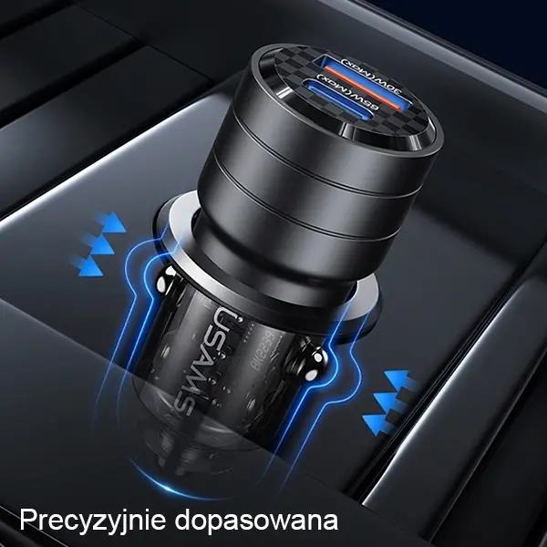 Ładowarka samochodowa USAMS C36 USB+USB-C 95W Fioletowy