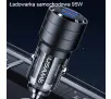 Ładowarka samochodowa USAMS C36 USB+USB-C 95W Fioletowy