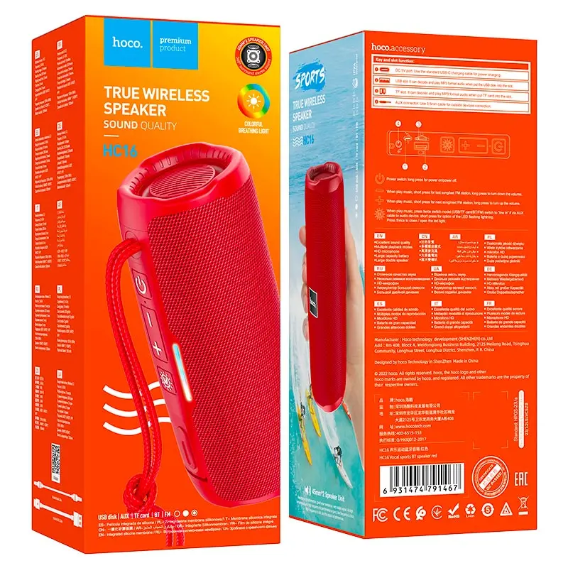 Głośnik Bluetooth Hoco HC16 Vocal 10W Czerwony