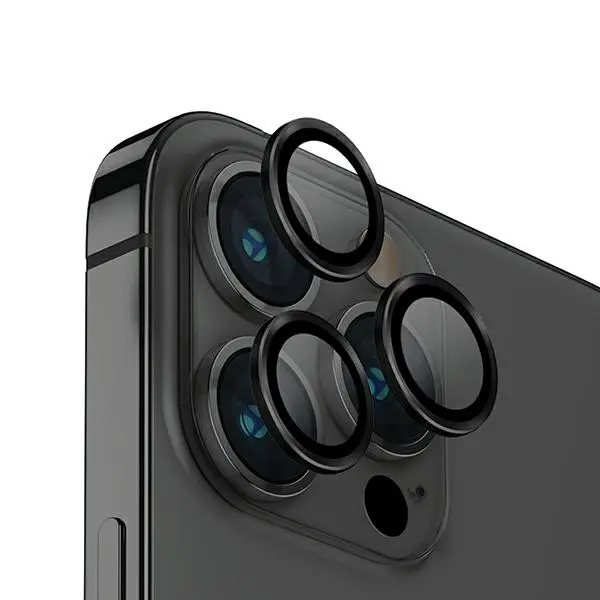 Szkło hartowane UNIQ Optix Aluminium Camera Lens Protector do iPhone 14 Pro/14 Pro Max Czarny