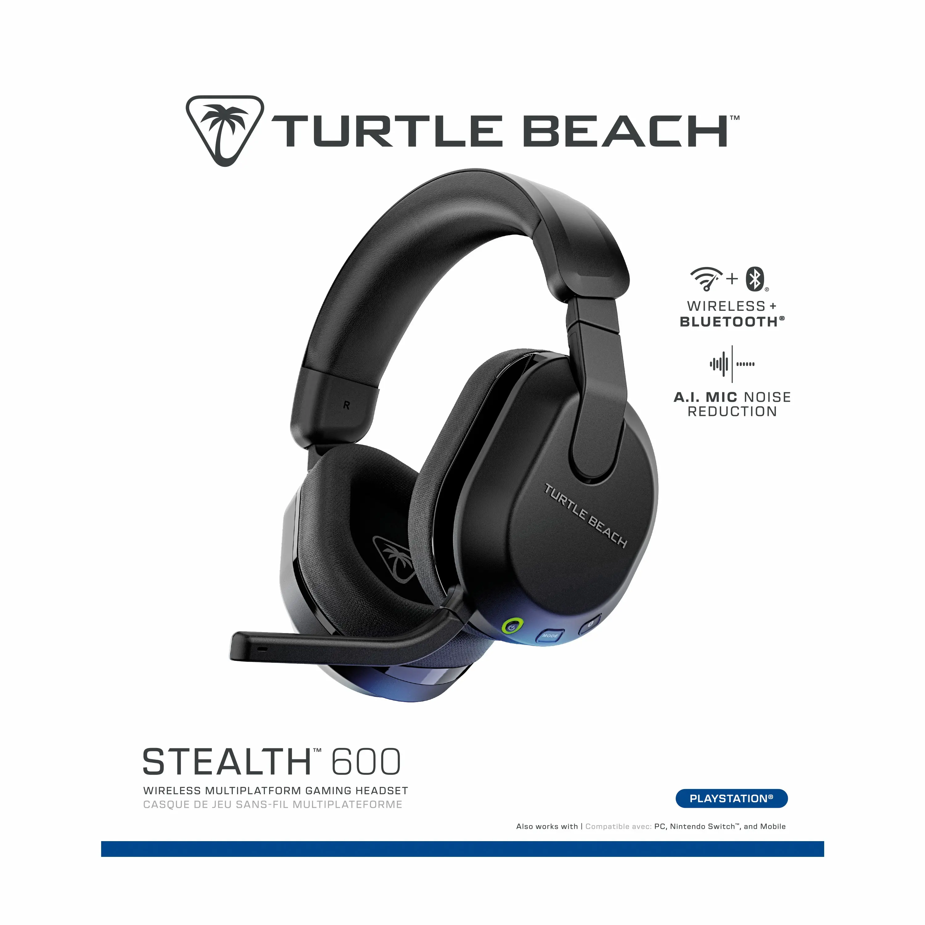 Słuchawki bezprzewodowe z mikrofonem Turtle Beach Stealth 600 PlayStation Gen3 Nauszne Czarny