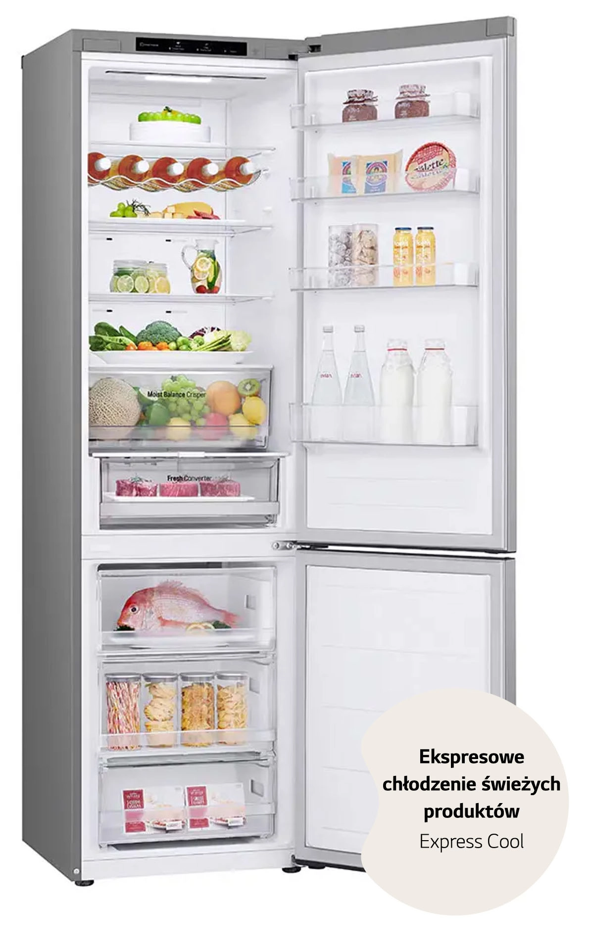 Lodówka LG GBV3200CPY Pełny No Frost 203cm Komora świeżości Srebrny