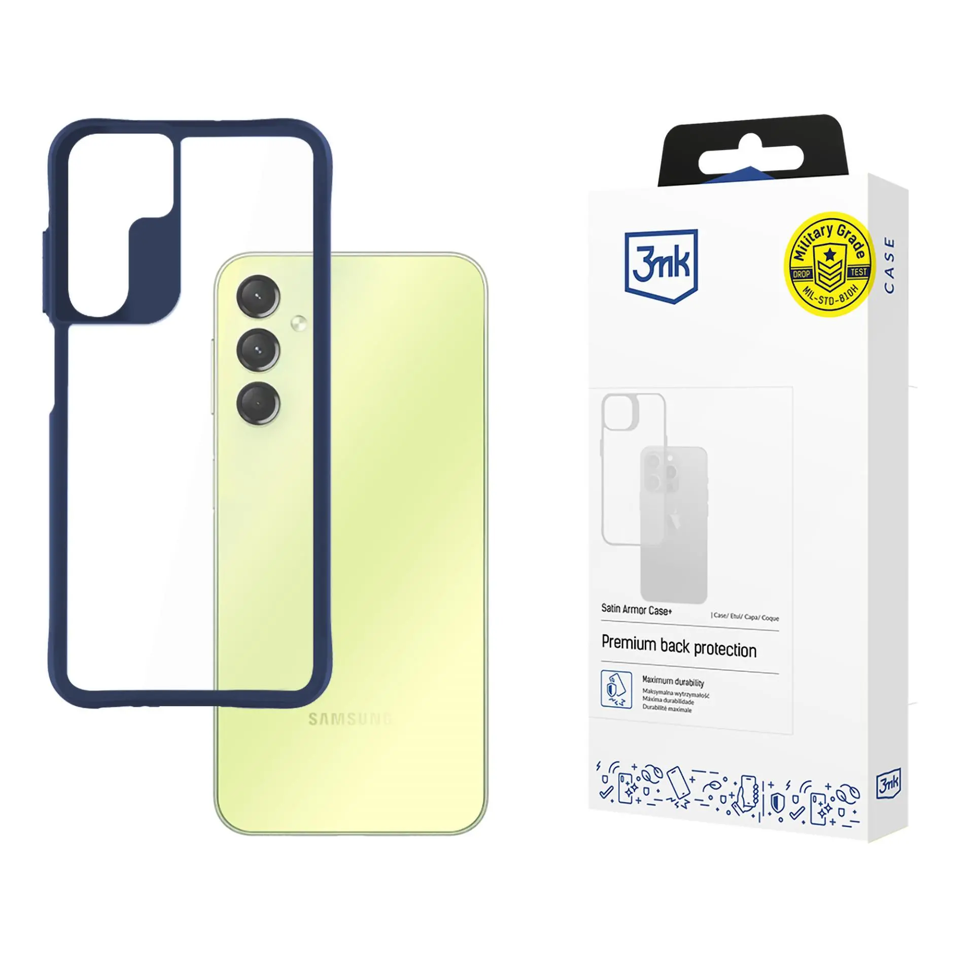 Etui 3mk Satin Armor Case+ do Samsung Galaxy A25 5G Przezroczysty-niebieski