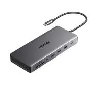 UGREEN CM681 4x USB 2x HDMI DisplayPort RJ45 SD/TF AUX PD 100W Szary