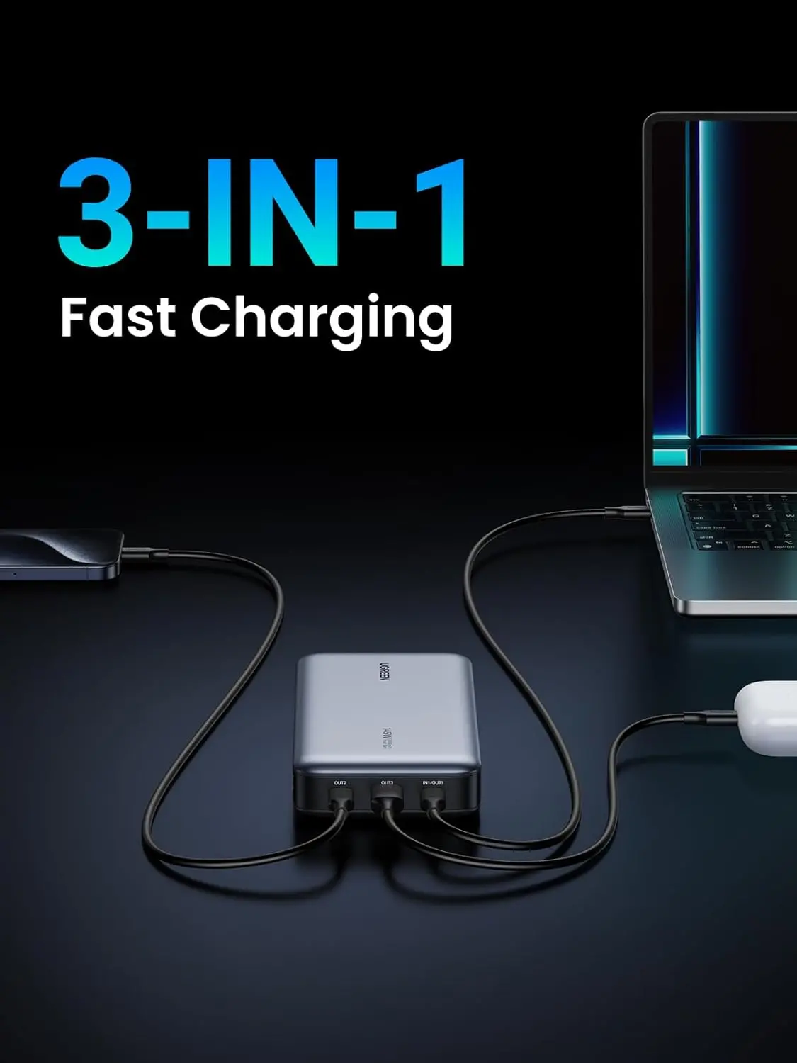 Powerbank UGREEN PB205 25000mAh PD 145W Szary