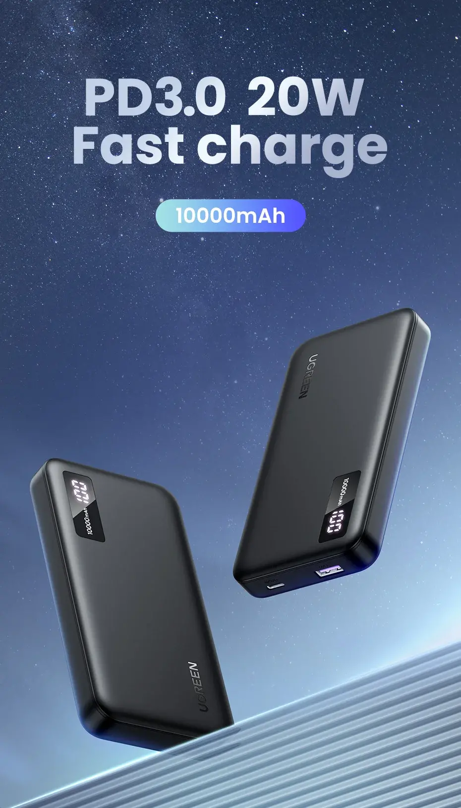Powerbank UGREEN PB311 10000mAh PD 20W Czarny