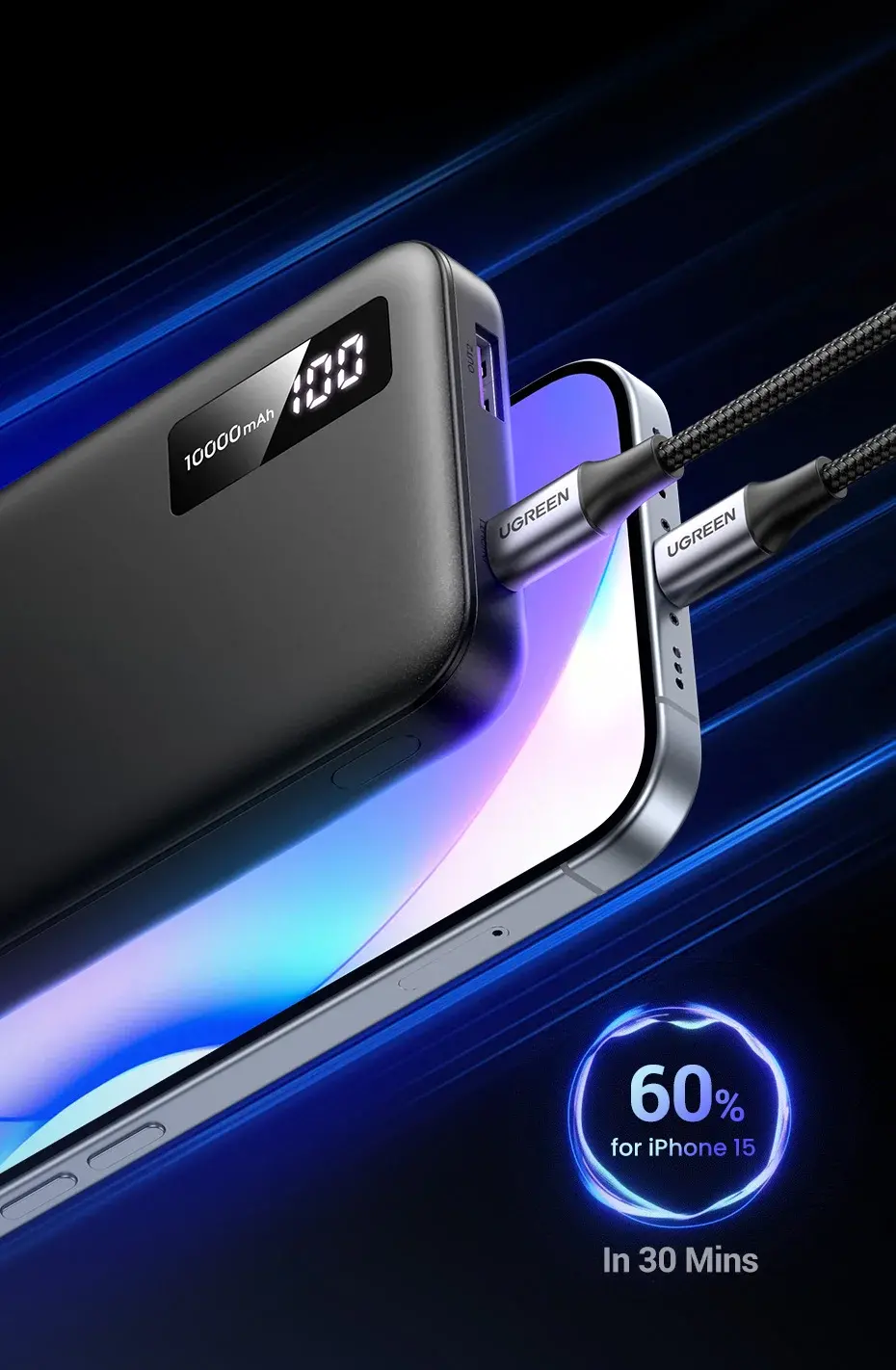 Powerbank UGREEN PB311 10000mAh PD 20W Czarny