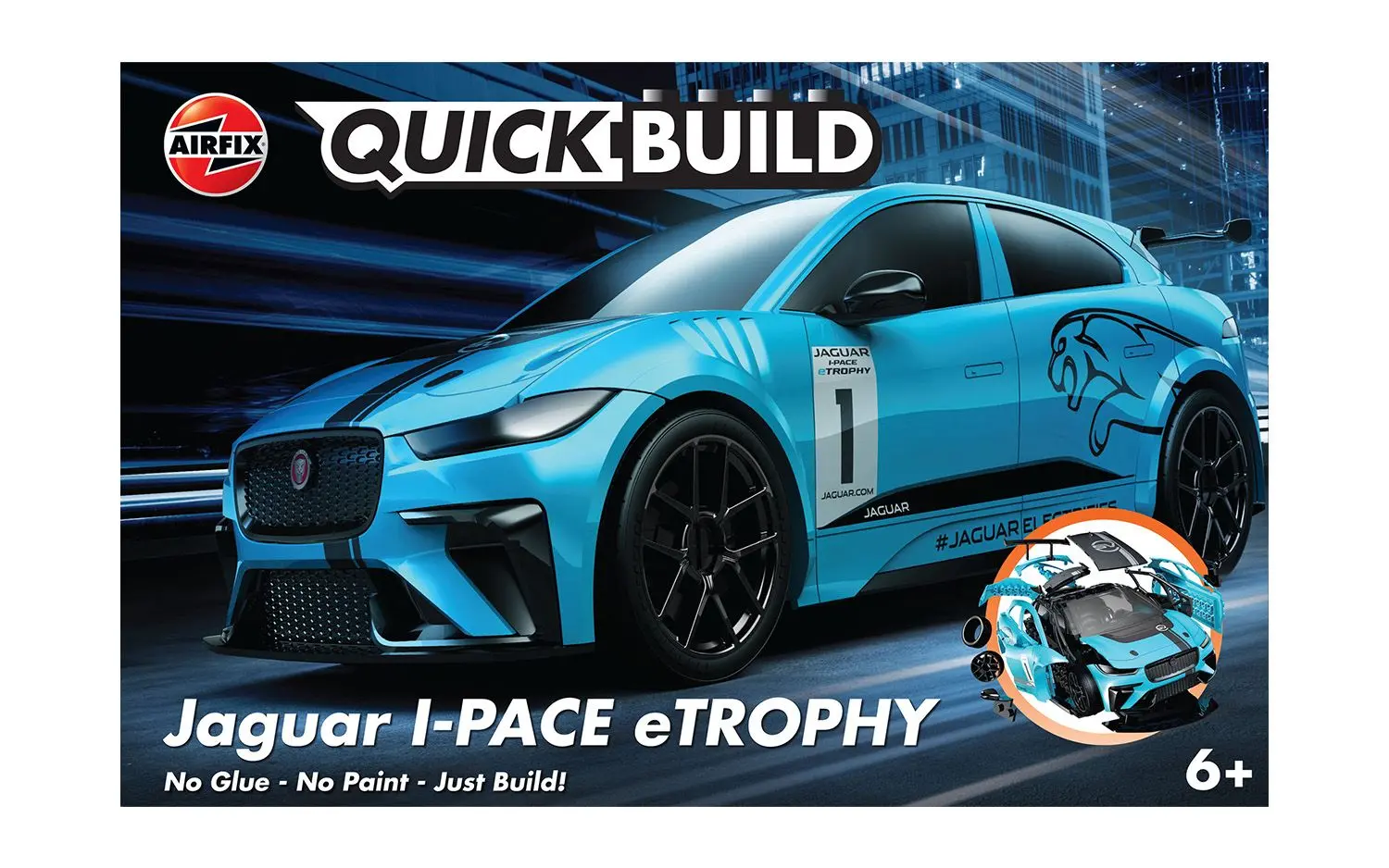 Model do składania Airfix J6033 Quickbuild - Jaguar I-PACE eTROPHY