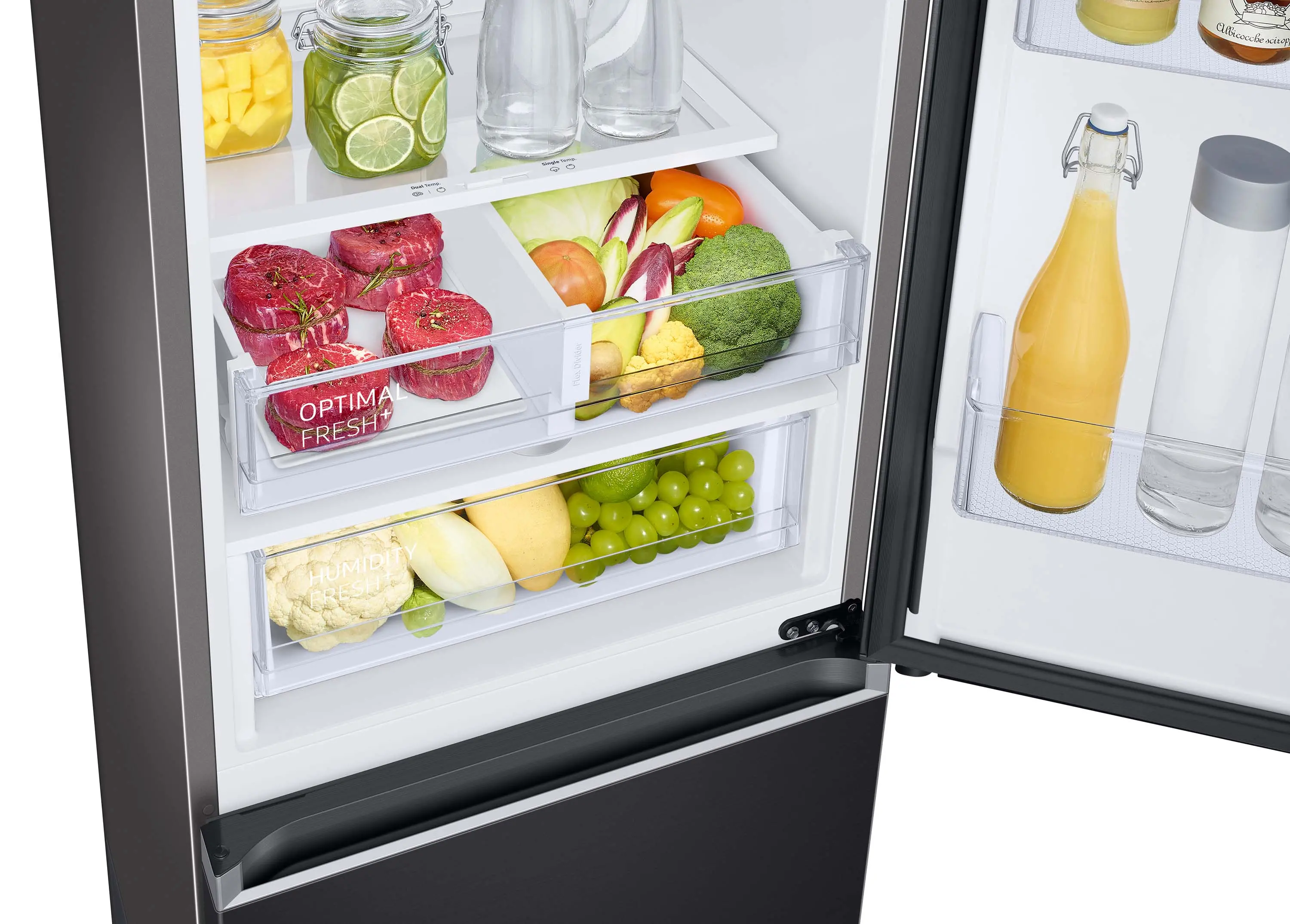 Lodówka Samsung RB34C603CB1 185,3cm Komora świeżości Zdalne sterowanie Grafitowa stal