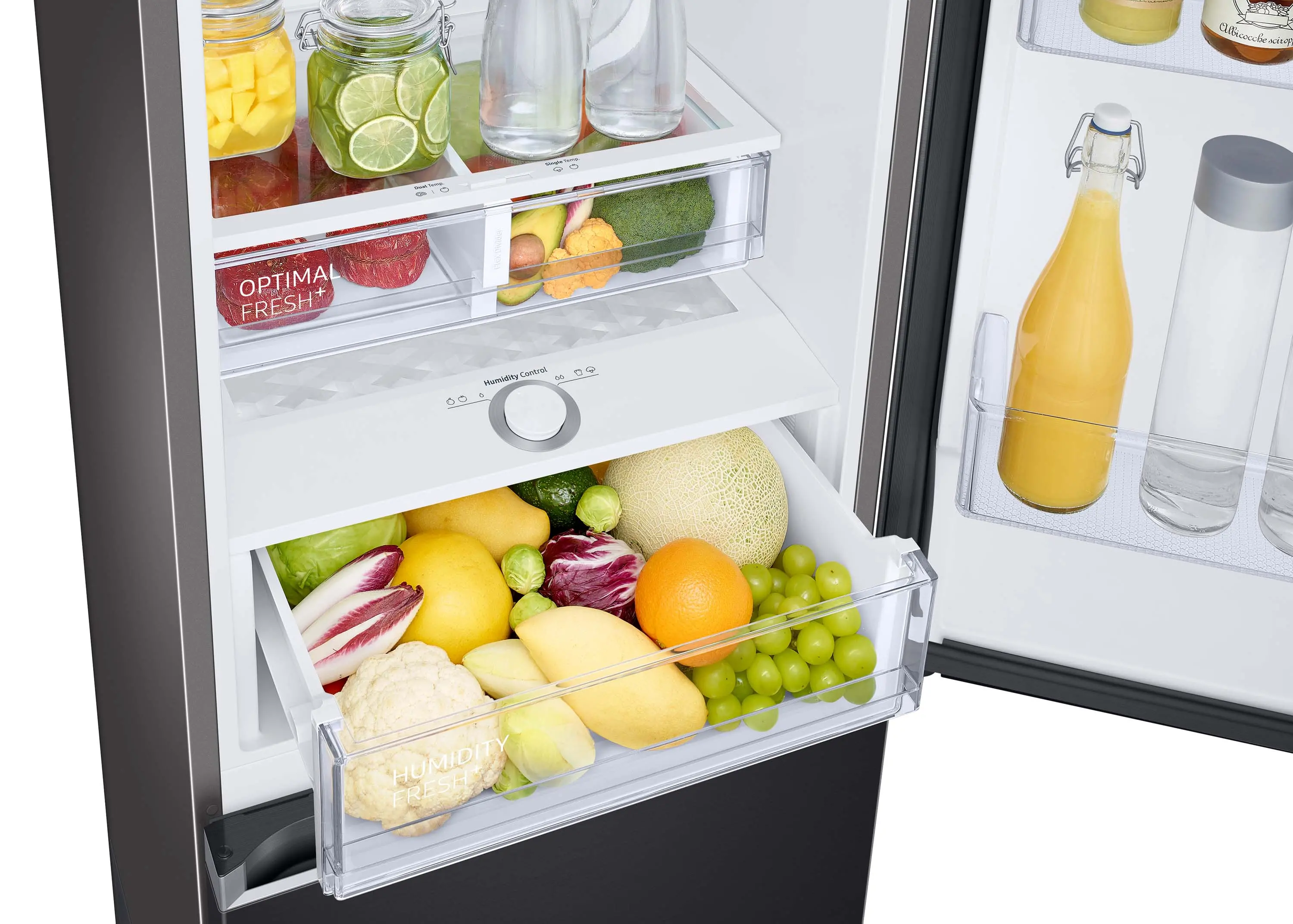 Lodówka Samsung RB34C603CB1 185,3cm Komora świeżości Zdalne sterowanie Grafitowa stal