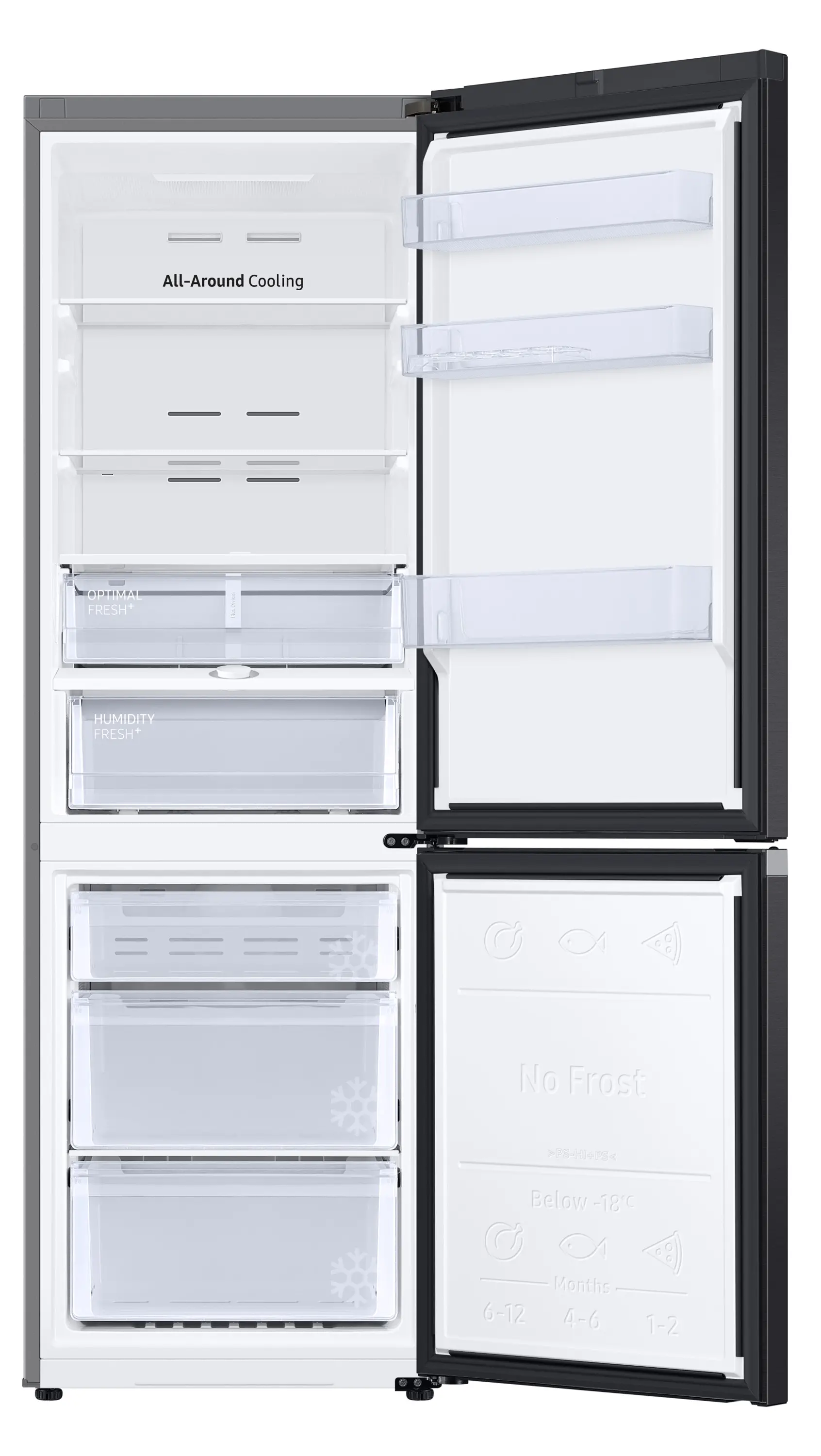 Lodówka Samsung RB34C603CB1 185,3cm Komora świeżości Zdalne sterowanie Grafitowa stal