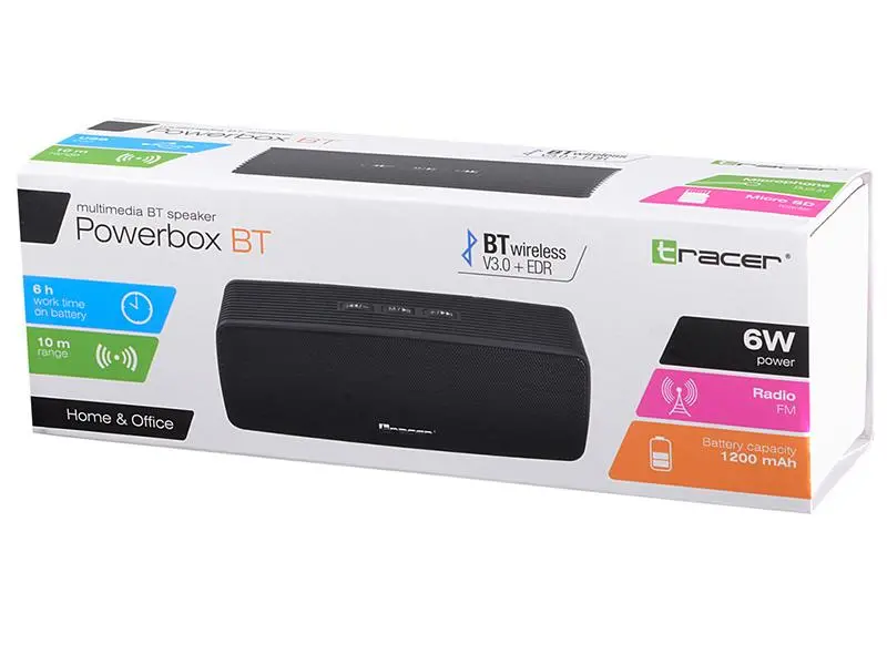 Głośnik Bluetooth Tracer Powerbox 6W Radio FM Czarny
