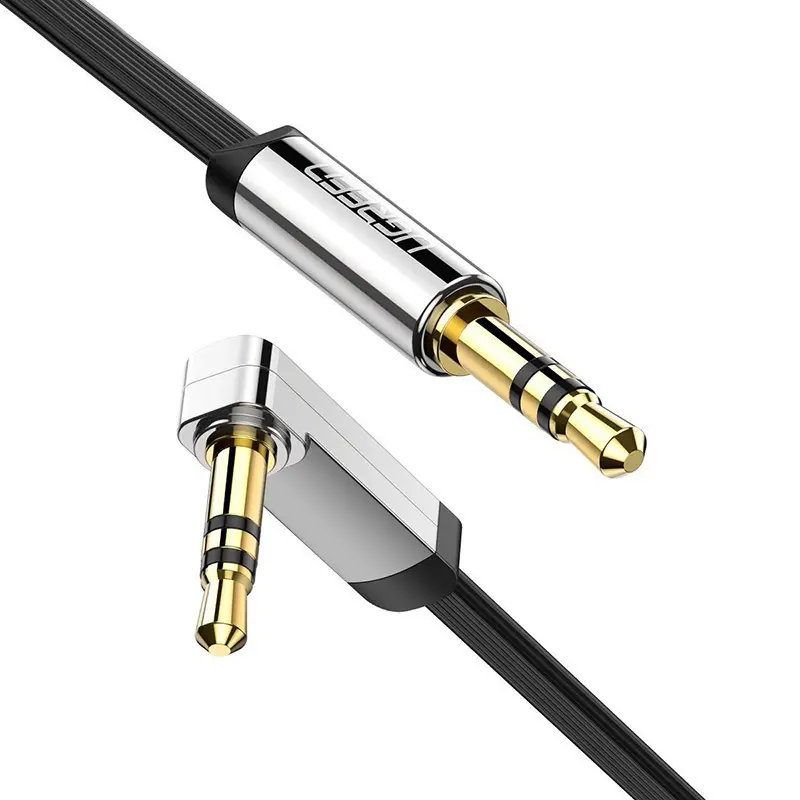 Kabel telefoniczny UGREEN AV119 Kątowy mini jack 3,5 mm AUX 1m Czarny