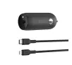 Ładowarka samochodowa Belkin Boost Charge 30W USB-C PD PPS Czarny + kabel Lightning