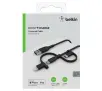 Kabel Belkin BoostCharge USB-A do lightning+MicroUSB+USB-C 1m Czarny