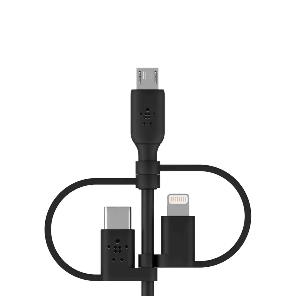 Kabel Belkin BoostCharge USB-A do lightning+MicroUSB+USB-C 1m Czarny