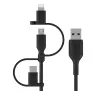 Kabel Belkin BoostCharge USB-A do lightning+MicroUSB+USB-C 1m Czarny