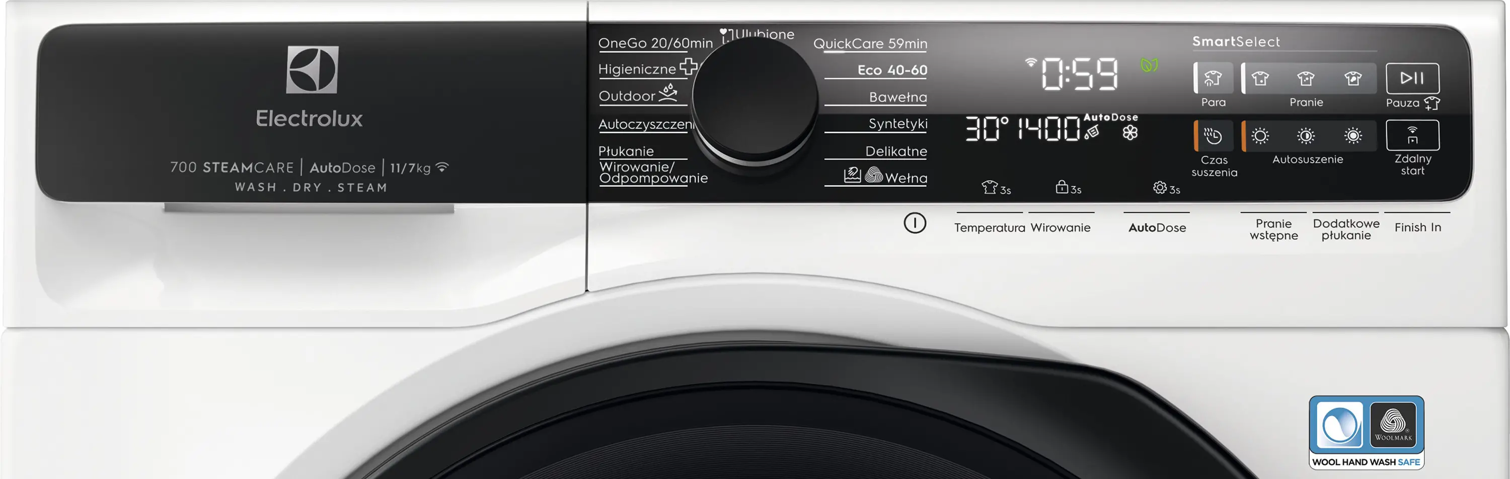 Pralko-suszarka Electrolux 700 SteamCare EW7W5607AP 63,1cm 11kg/7kg Zdalne sterowanie
