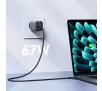 Ładowarka sieciowa Aukey Power Delivery 2x USB-C USB-A QC GaN 67W Szary