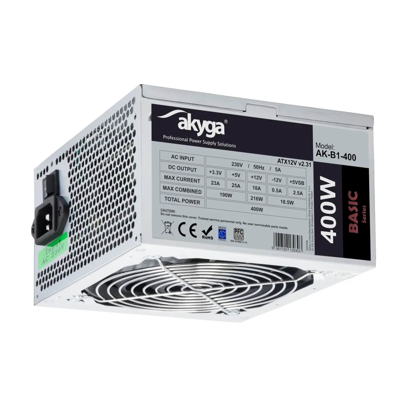 Zasilacz Akyga Basic AK-B1-400 400W Srebrny