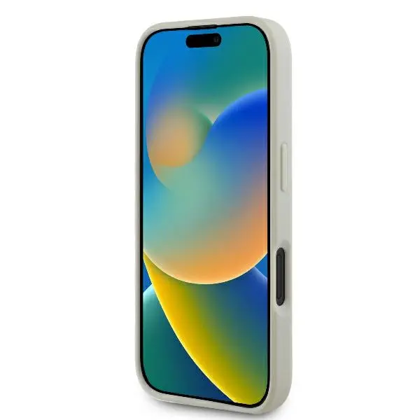 Etui Guess hardcase Grained Ring MagSafe iPhone 16 Beżowy