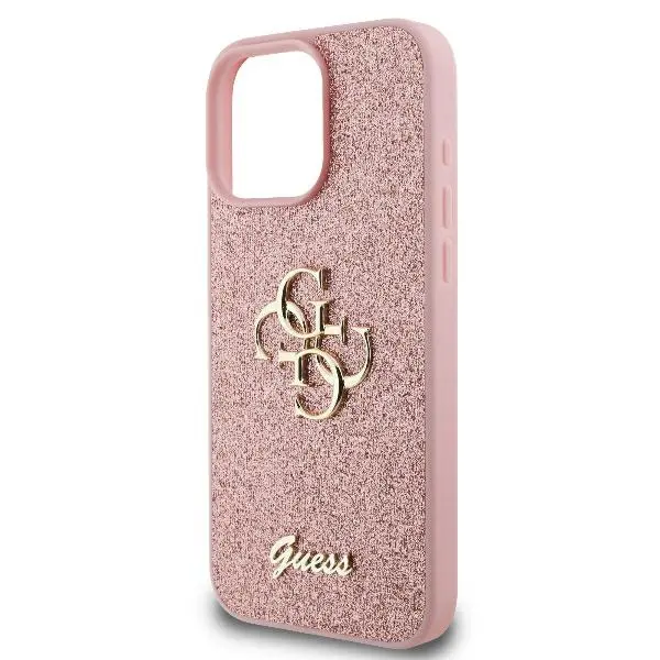 Etui Guess hardcase Fixed Glitter Big 4G do iPhone 16 Pro Różowy