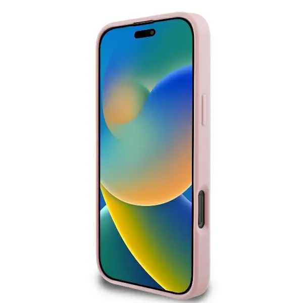 Etui Guess hardcase Fixed Glitter Big 4G do iPhone 16 Pro Różowy