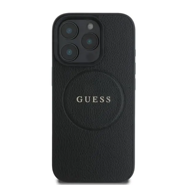 Etui Guess hardcase Grained Ring MagSafe do iPhone 16 Pro Max Czarny