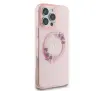 Etui Guess hardcase IML Flowers Wreath MagSafe do iPhone 16 Pro Różowy