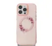 Etui Guess hardcase IML Flowers Wreath MagSafe do iPhone 16 Pro Różowy