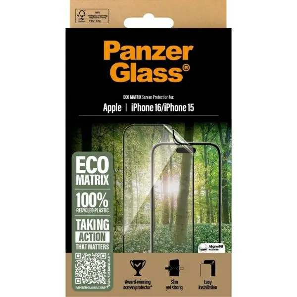 Szkło hartowane PanzerGlass MATRIX Screen Protector do iPhone 16 Ultra-Wide Fit
