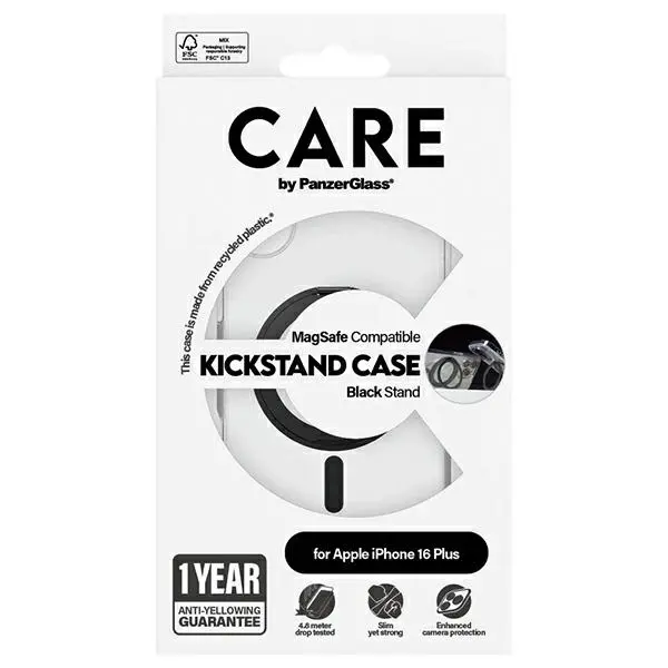 Etui PanzerGlass Kickstand Case MagSafe do iPhone 16 Plus Czarny