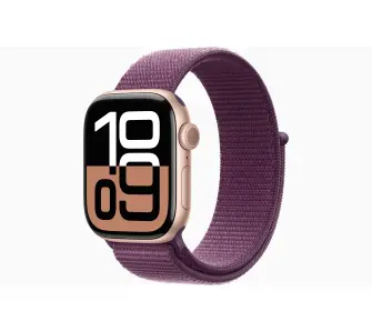 Smartwatch Apple Series 10 GPS koperta 42mm aluminium różowe złoto opaska sportowa dojrzała śliwka