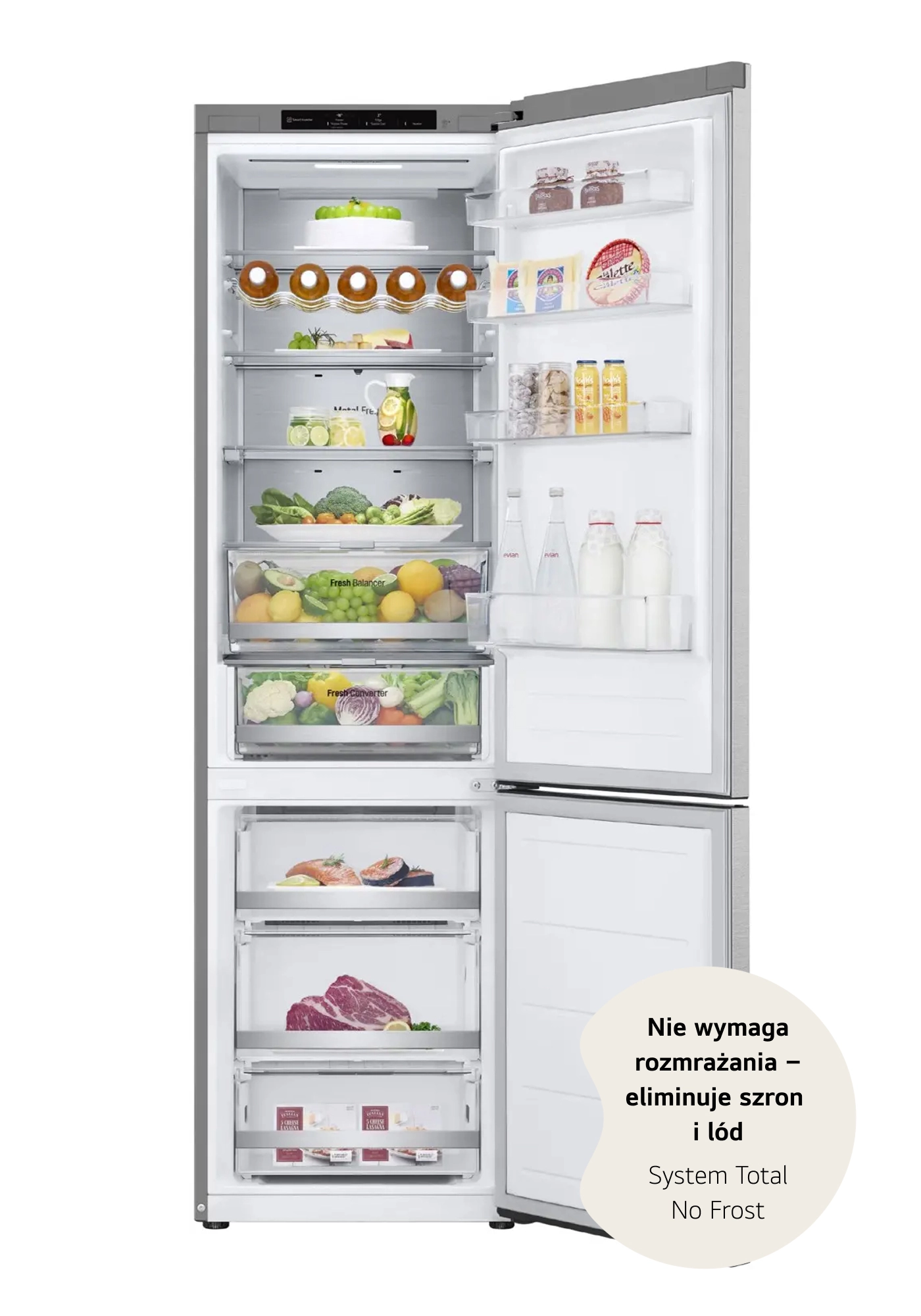 Lodówka LG GBV7280AMB Pełny No Frost 203cm Komora świeżości Inox