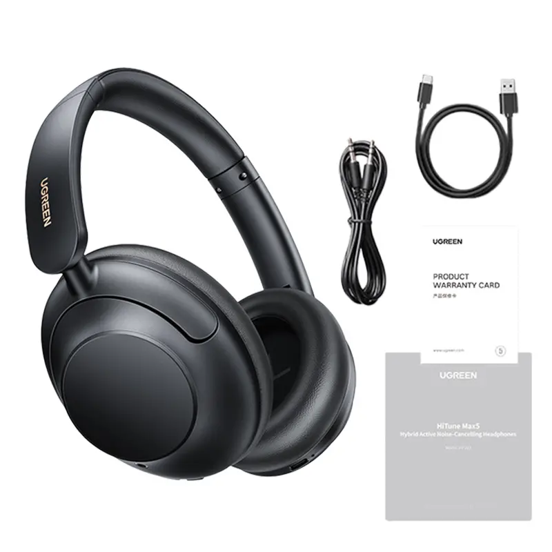 Słuchawki bezprzewodowe UGREEN HP202 HiTune Max5 Hybrid ANC Nauszne Bluetooth 5.0 Czarny