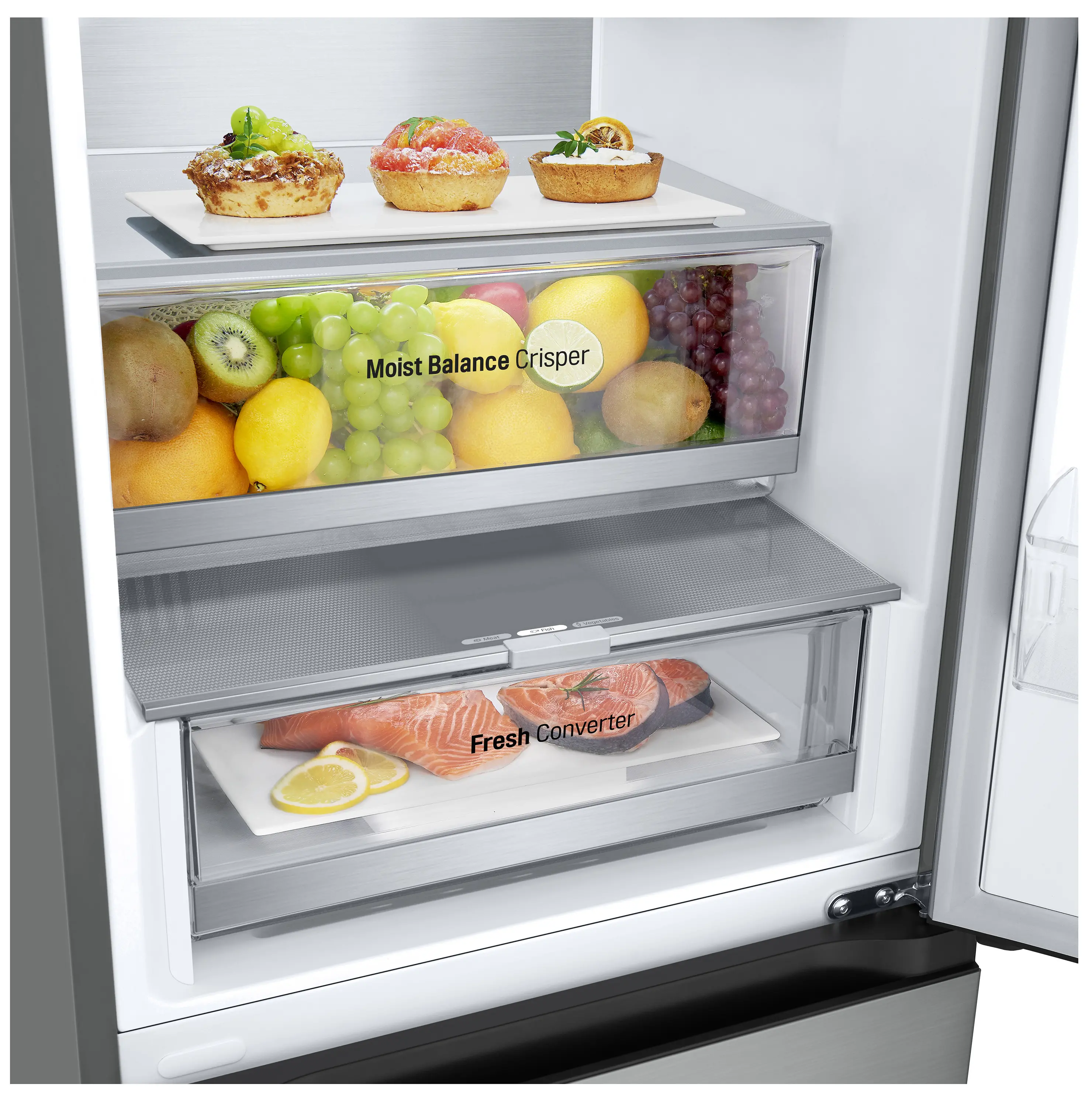 Lodówka LG GBV5150DPY Pełny No Frost 186cm Komora świeżości Zdalne sterowanie Srebrny