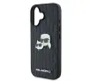 Etui Karl Lagerfeld Monogram Karl&Chaoupette Head Pin do iPhone 16 Plus Czarny