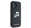 Etui Karl Lagerfeld Monogram Karl&Chaoupette Head Pin do iPhone 16 Plus Czarny