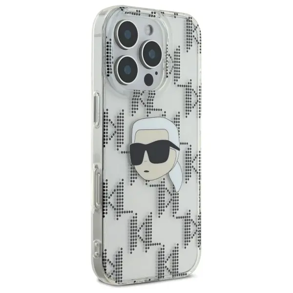 Etui Karl Lagerfeld IML Karl Head Electroplated do iPhone 16 Pro Przezroczysty