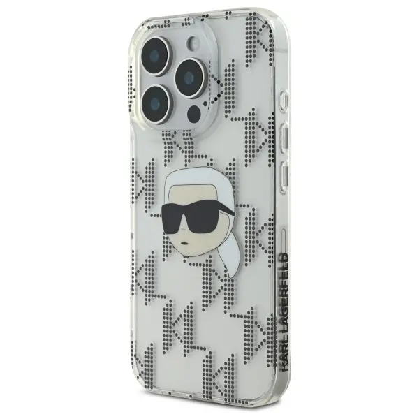 Etui Karl Lagerfeld IML Karl Head Electroplated do iPhone 16 Pro Przezroczysty