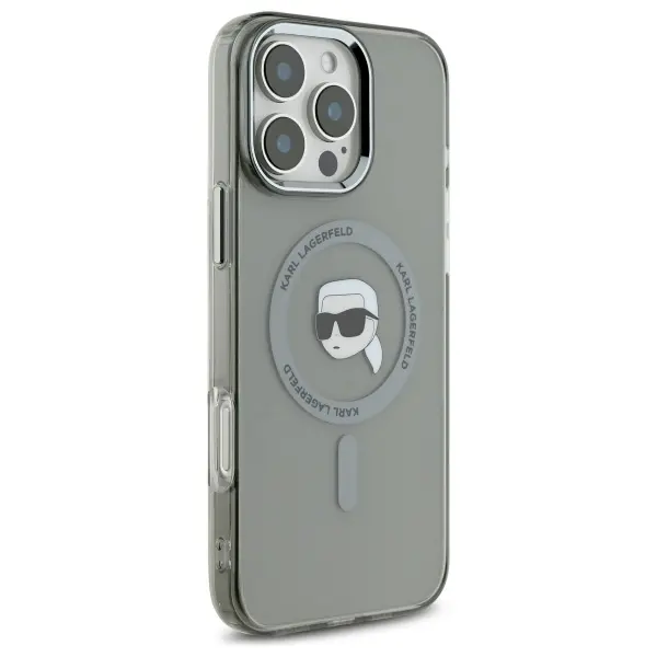 Etui Karl Lagerfeld IML Metal Karl Head MagSafe do iPhone 16 Pro Max Czarny
