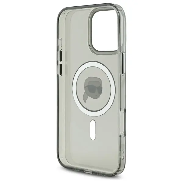 Etui Karl Lagerfeld IML Metal Karl Head MagSafe do iPhone 16 Pro Max Czarny