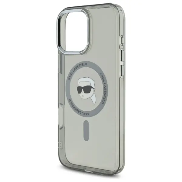 Etui Karl Lagerfeld IML Metal Karl Head MagSafe do iPhone 16 Pro Max Czarny