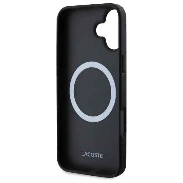 Etui Lacoste Iconic Petit Pique MagSafe do iPhone 16 Plus Granatowy
