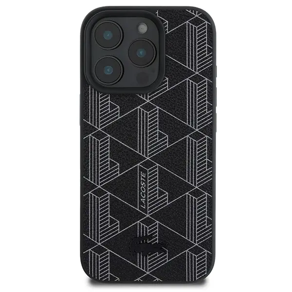 Etui Lacoste Blend Monogram MagSafe do iPhone 16 Pro Czarny