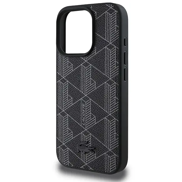 Etui Lacoste Blend Monogram MagSafe do iPhone 16 Pro Czarny