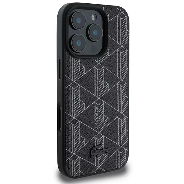 Etui Lacoste Blend Monogram MagSafe do iPhone 16 Pro Czarny