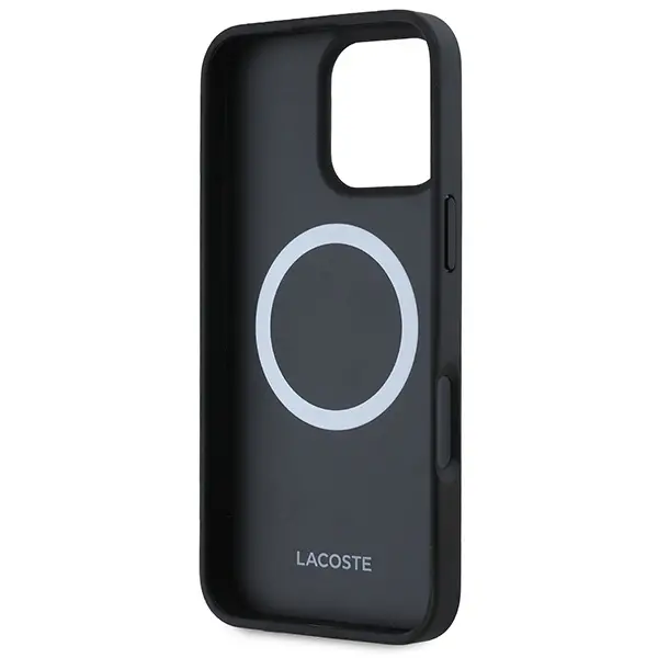 Etui Lacoste Blend Monogram MagSafe do iPhone 16 Pro Czarny