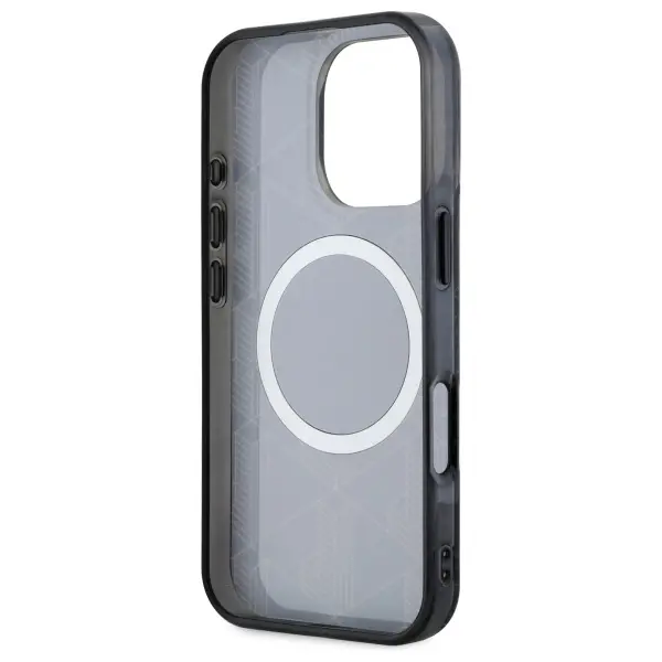 Etui Lacoste IML Blend Monogram MagSafe do iPhone 16 Pro Max Czarny