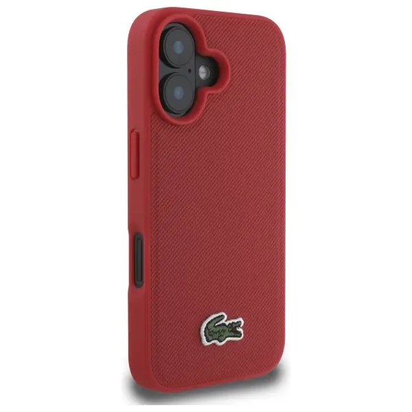Etui Lacoste Iconic Petit Pique Woven Logo do iPhone 16 Plus Czerwony